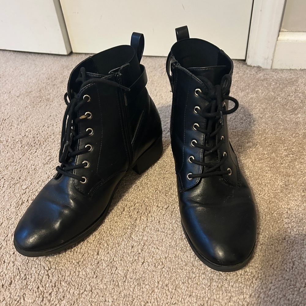 Elegant Black Lace-Up Boots for Women